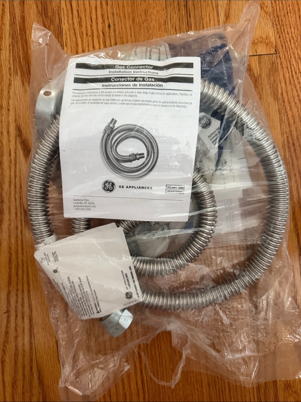 GE Appliances Flexible Gas Connector Hose - Stainless Silver
